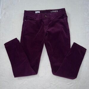 Gap 1969 Legging Jean C Purple Corduroy‎ Pants Rubywine 29r Skinny Preppy Boho
